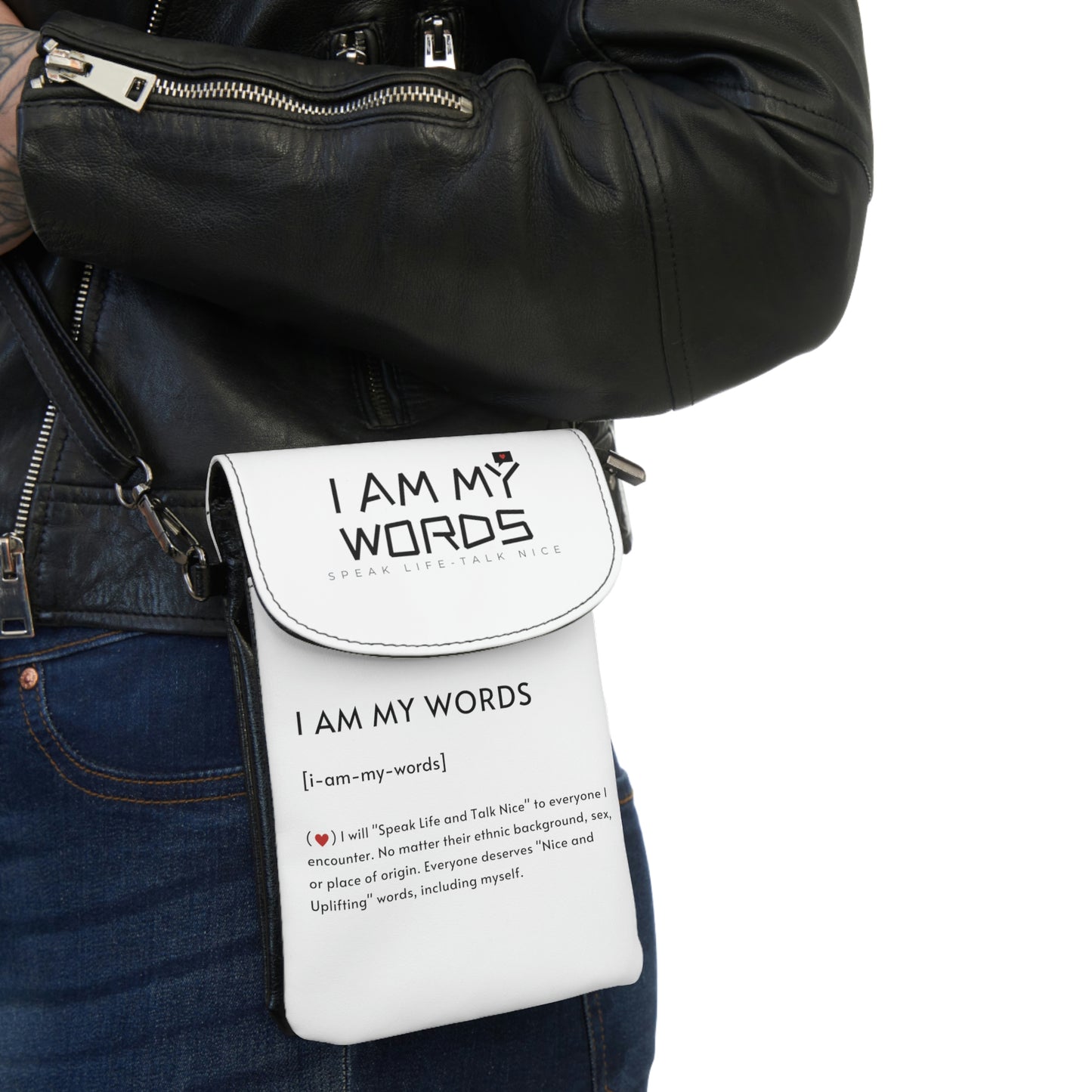 I AM MY WORDS" Small Cell Phone Wallet