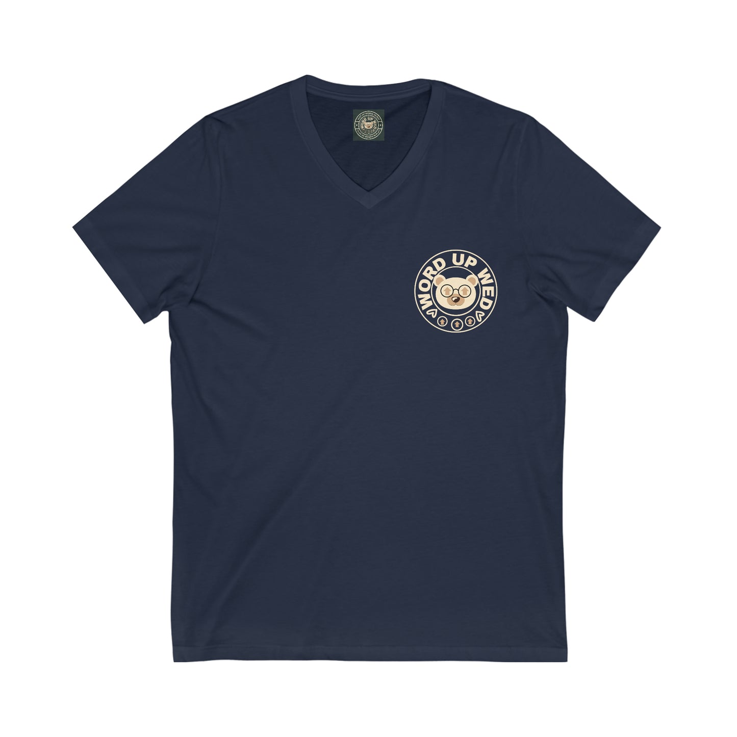 "Word up Wednesday Classic Logo" Jersey Short Sleeve V-Neck Tee