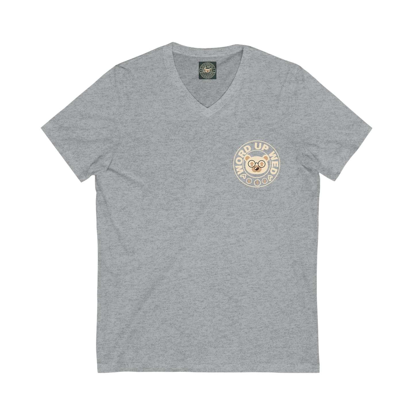 "Word up Wednesday Classic Logo" Jersey Short Sleeve V-Neck Tee