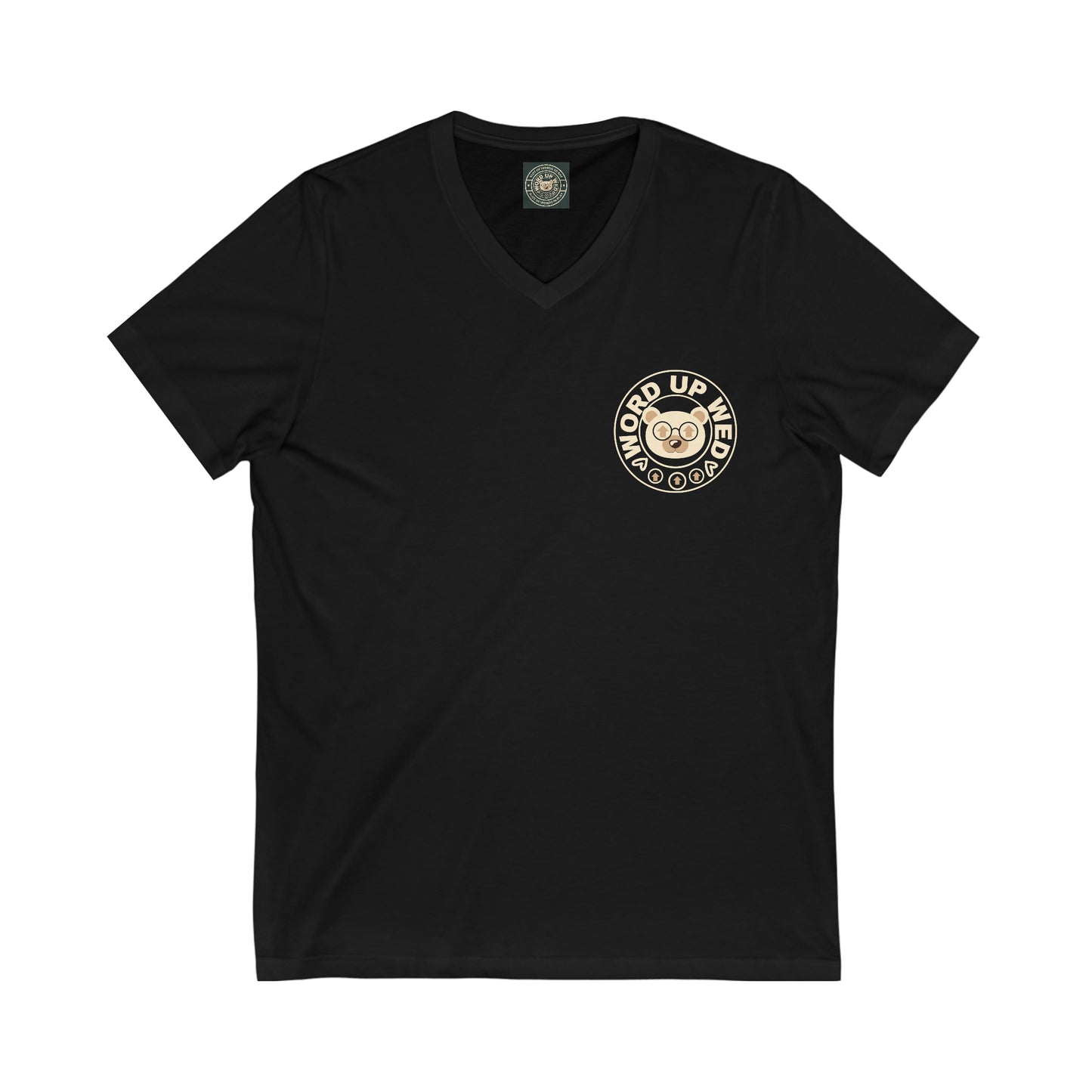 "Word up Wednesday Classic Logo" Jersey Short Sleeve V-Neck Tee