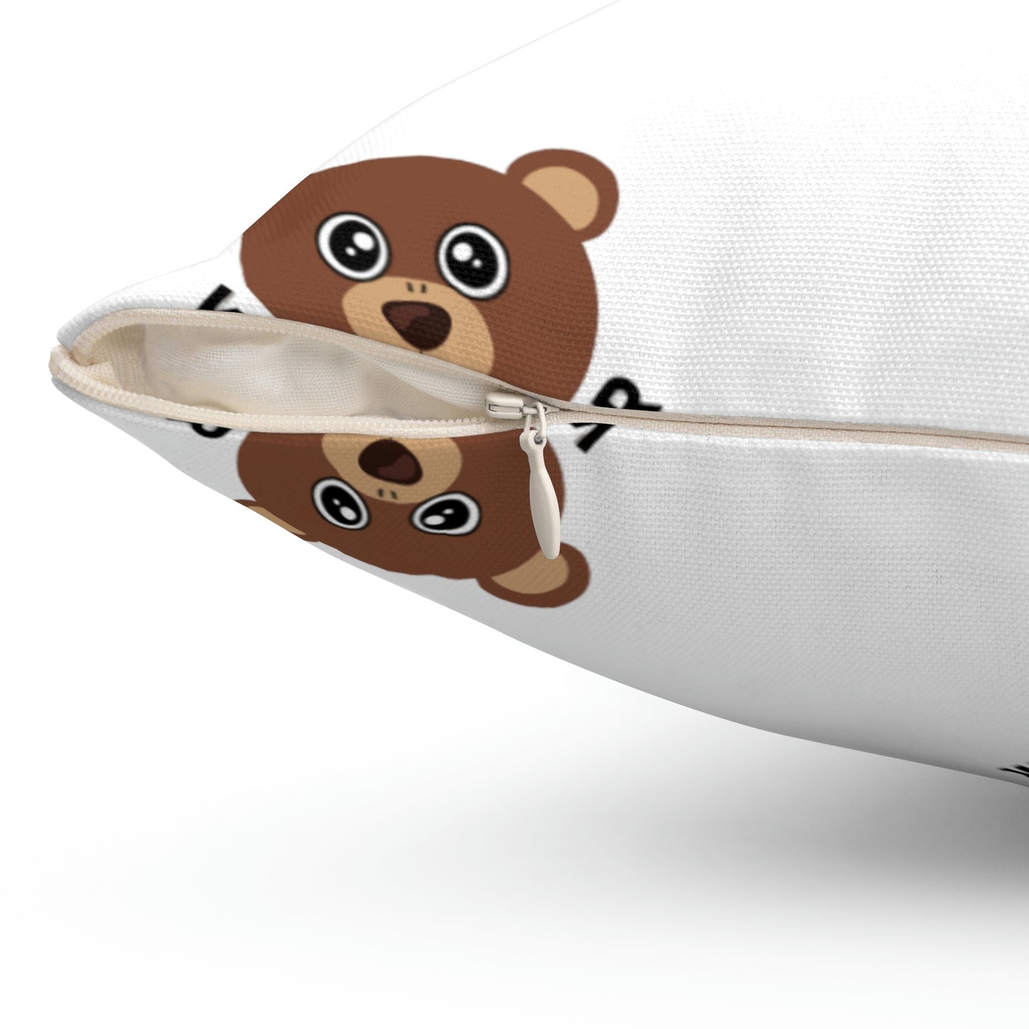 "Wordy Bear" Spun Polyester Square Pillow