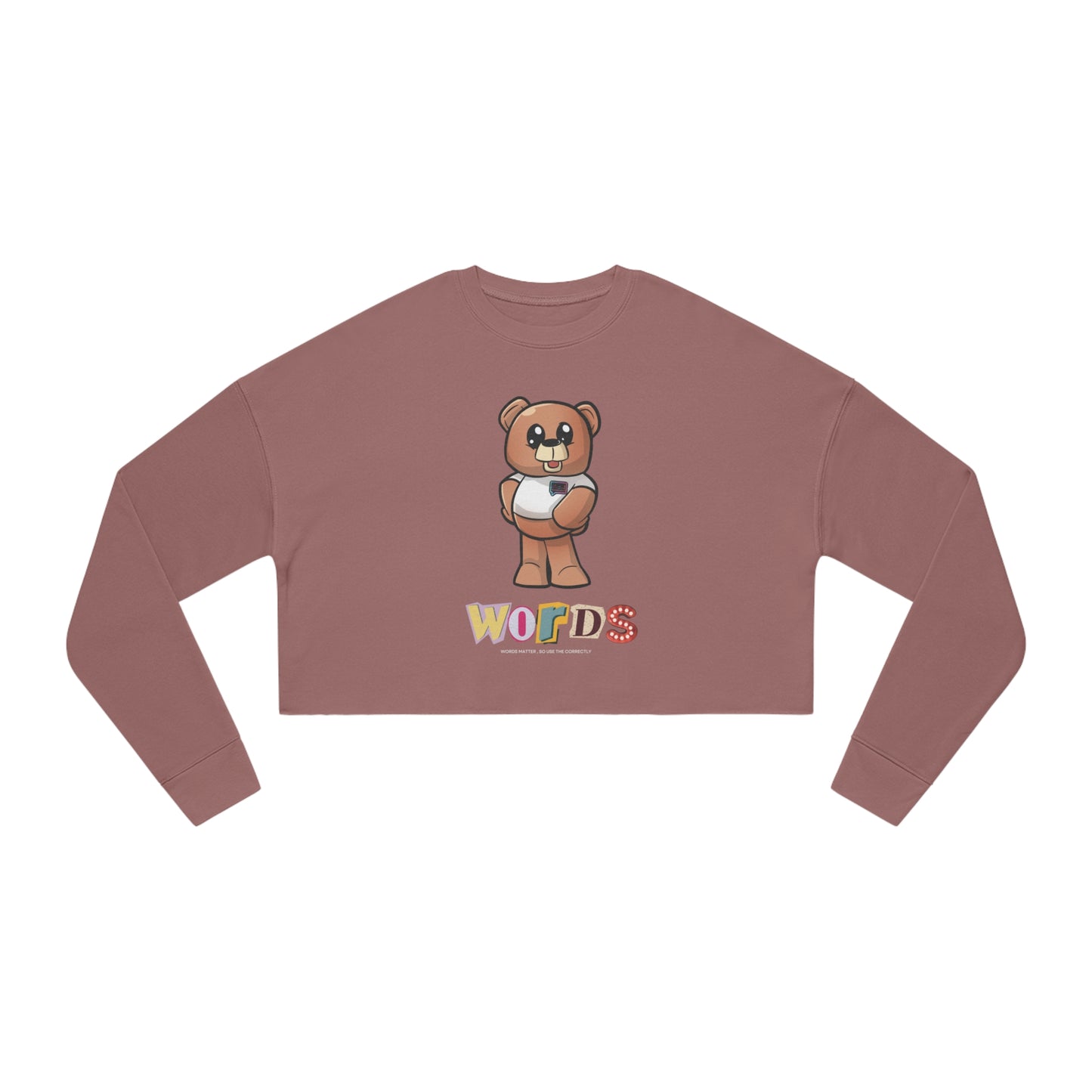 Women's "Wordy Bear" Cropped Sweatshirt