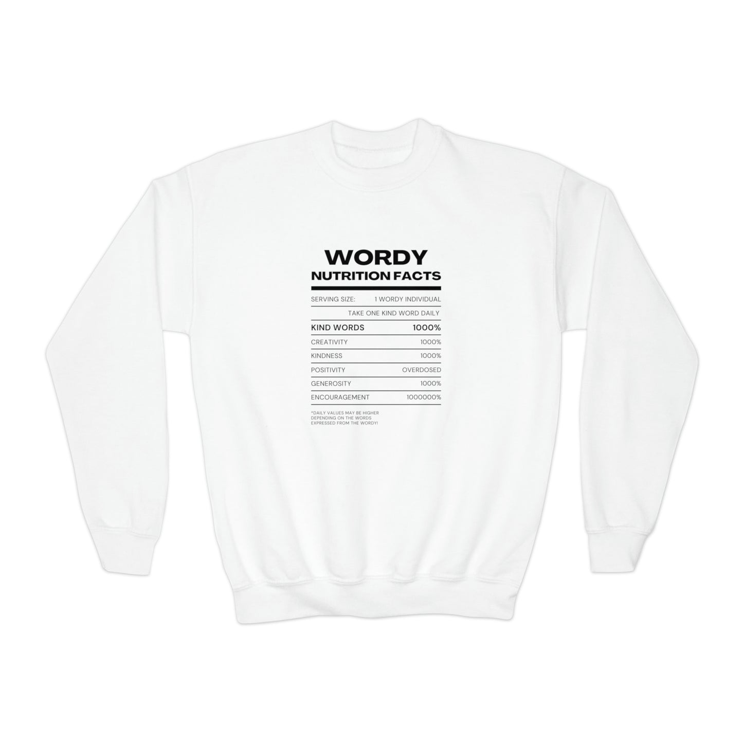 Youth "Wordy Nurtution" Crewneck Sweatshirt