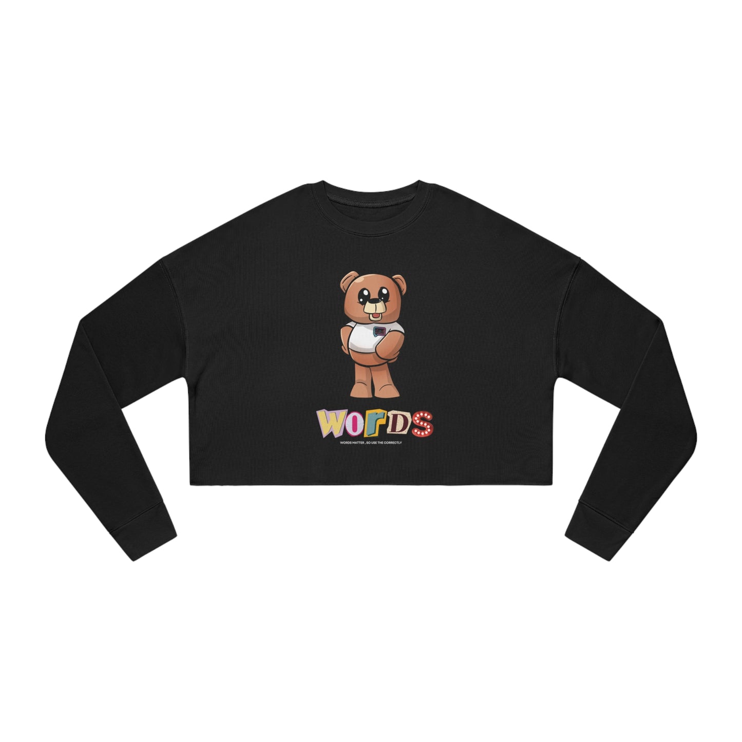 Women's "Wordy Bear" Cropped Sweatshirt