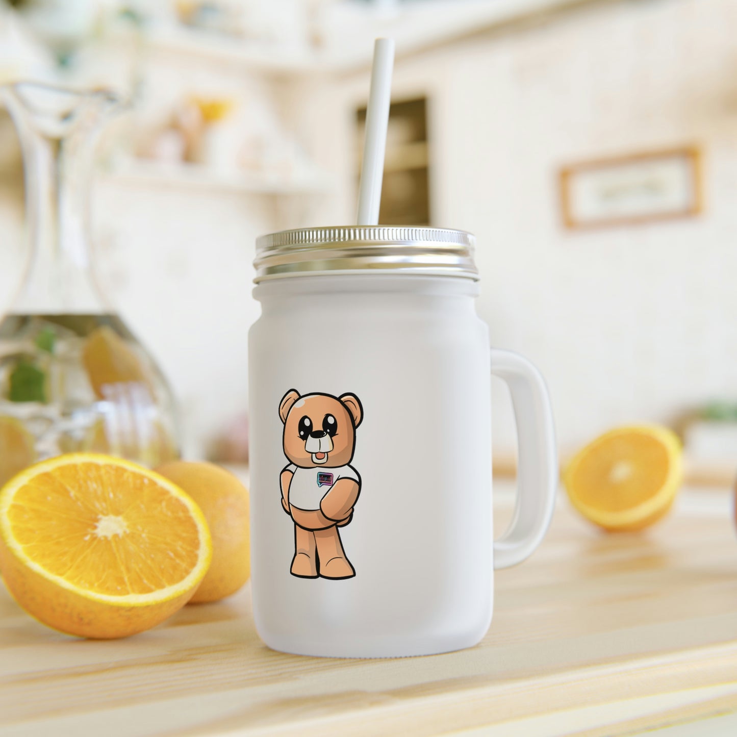 "Wordy Bear" Mason Jar