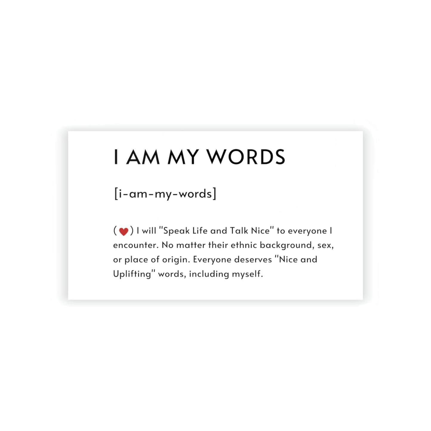 "I AM MY WORDS" Positivty Cards