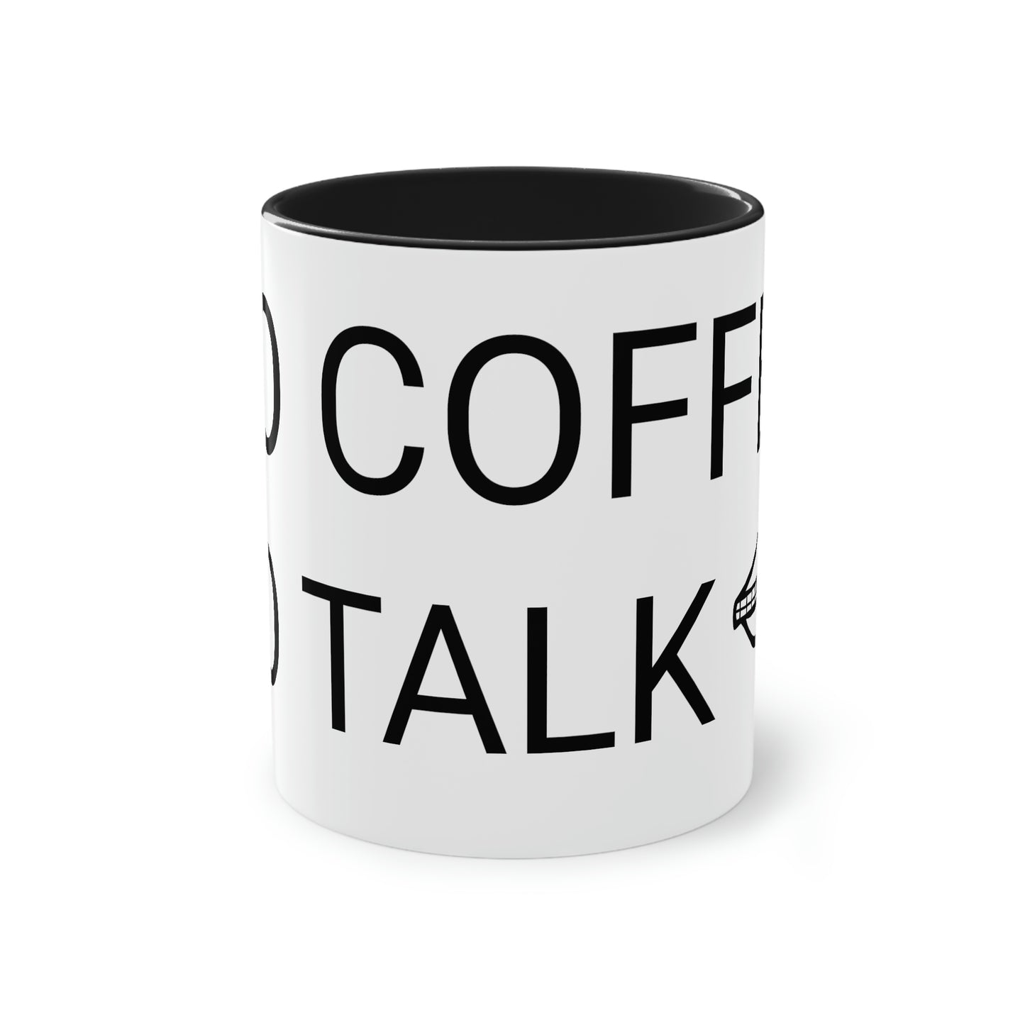 "No Coffee-No Talk" Two-Tone Coffee Mug, 11oz