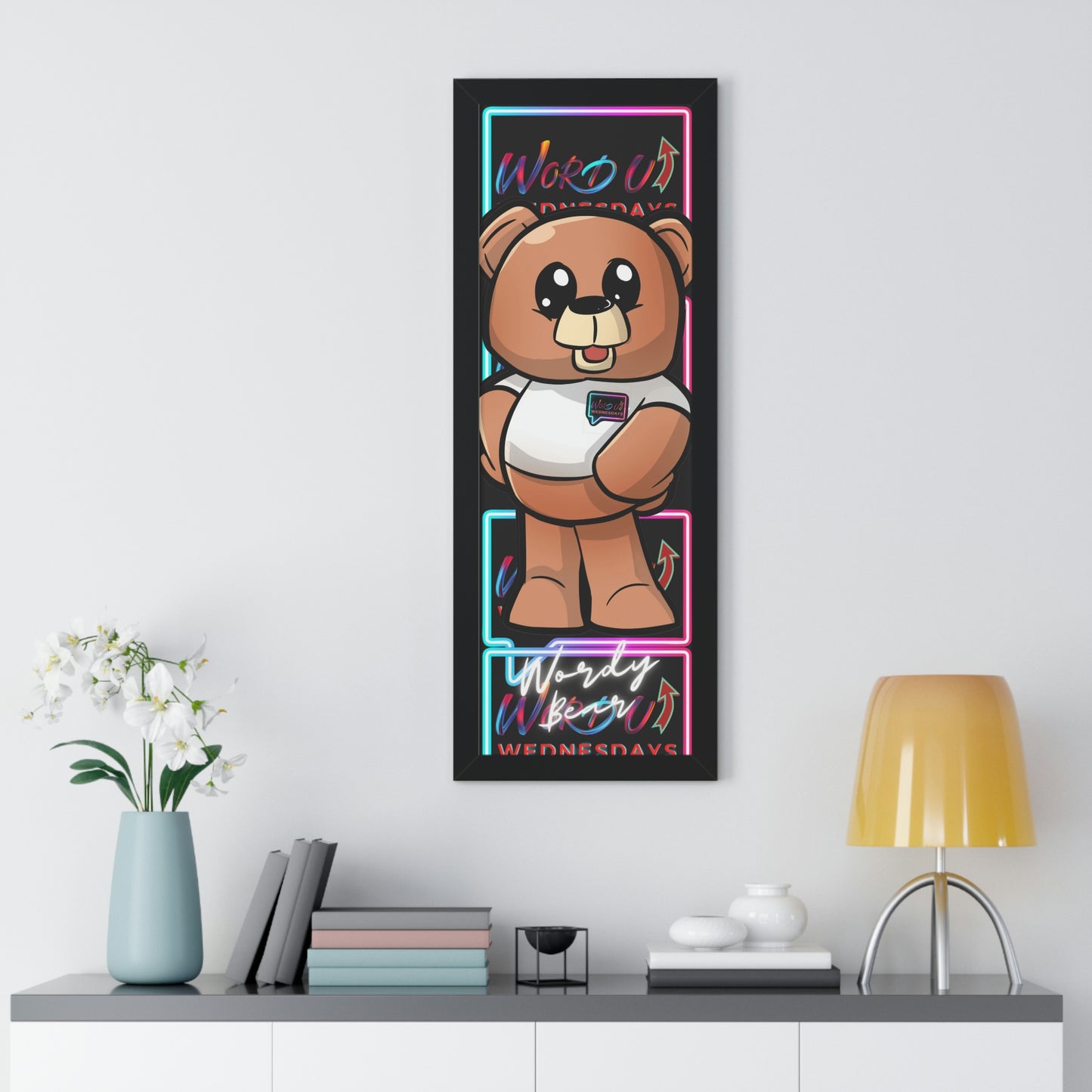 Framed " Wordy Bear" Collectors Poster