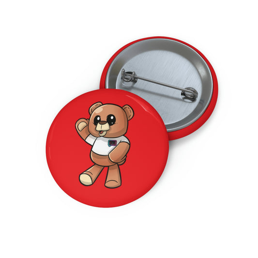 "Wordy Bear" Custom Pin Buttons