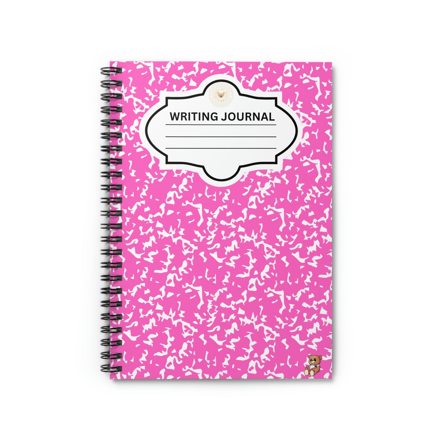 "Writing Journal" Pink Spiral Notebook - Ruled Line