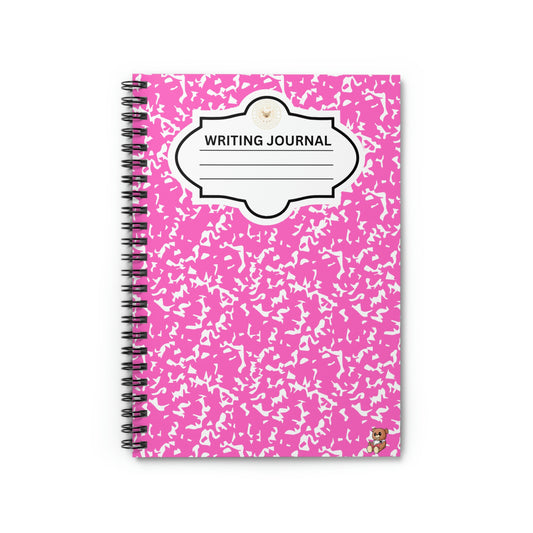 "Writing Journal" Pink Spiral Notebook - Ruled Line