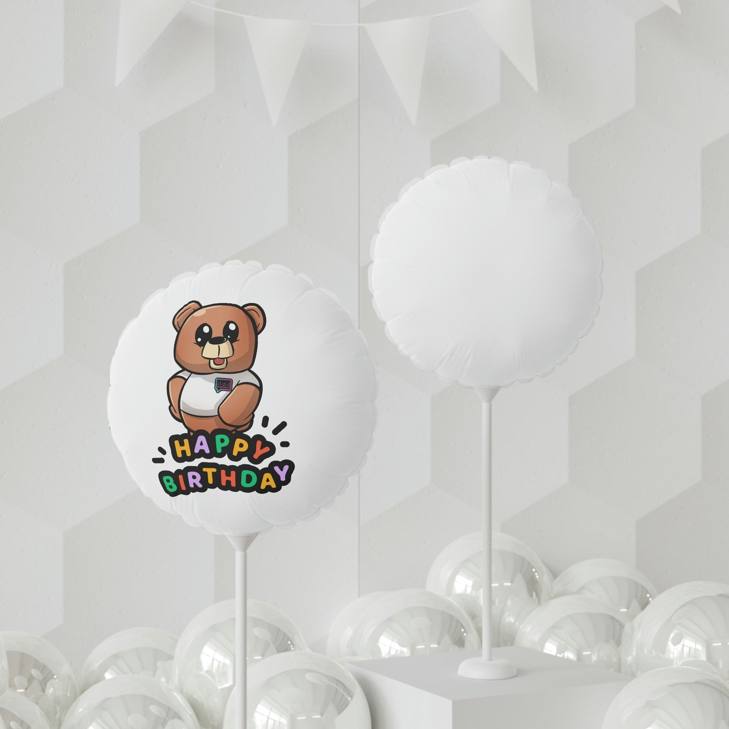 "Wordy Bear" Birthday and Party Balloons 11"