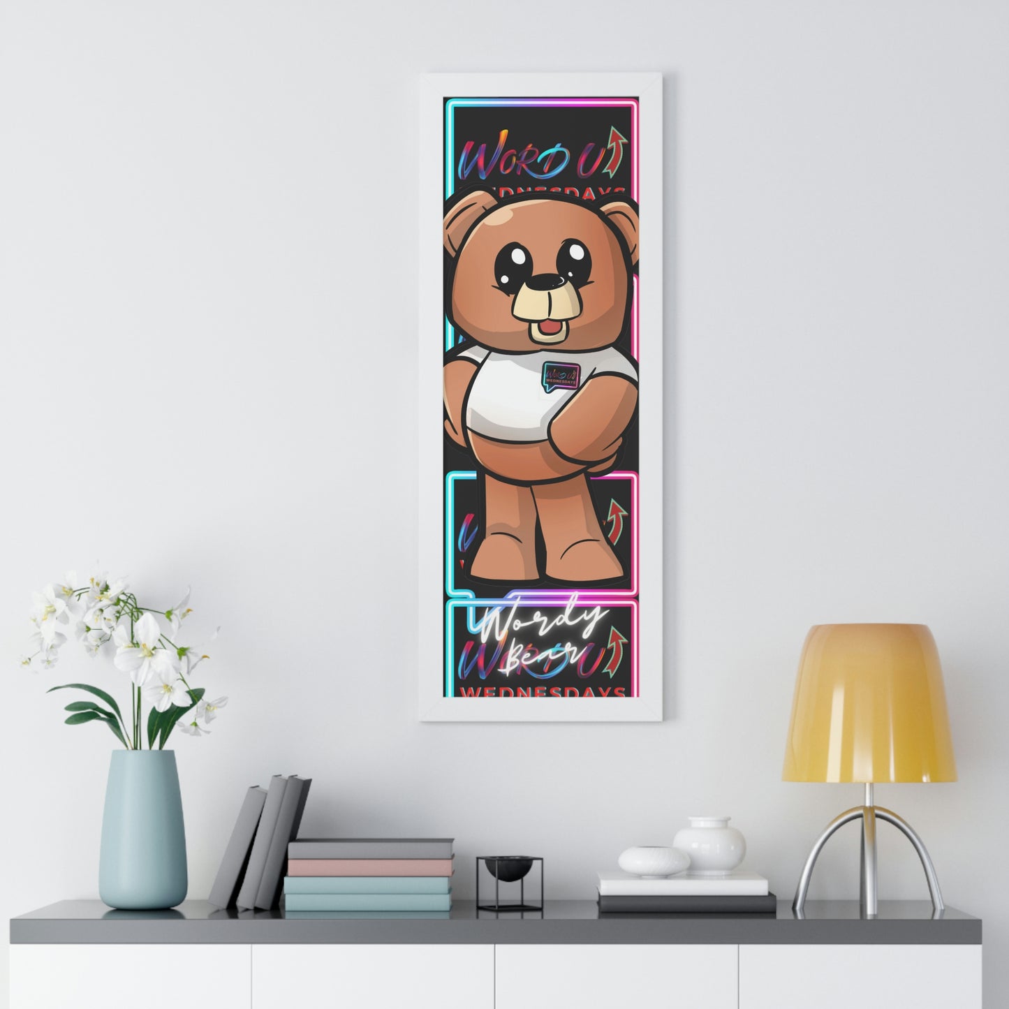 Framed " Wordy Bear" Collectors Poster