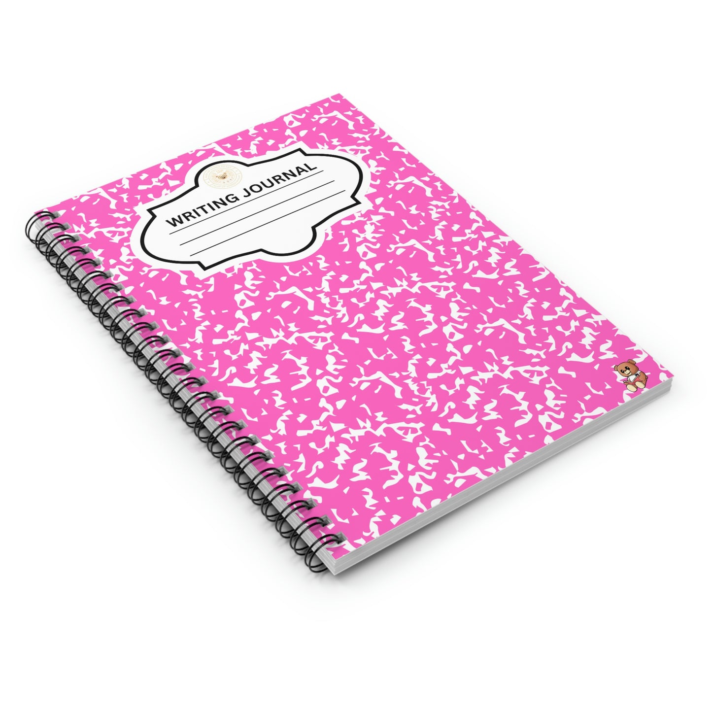 "Writing Journal" Pink Spiral Notebook - Ruled Line