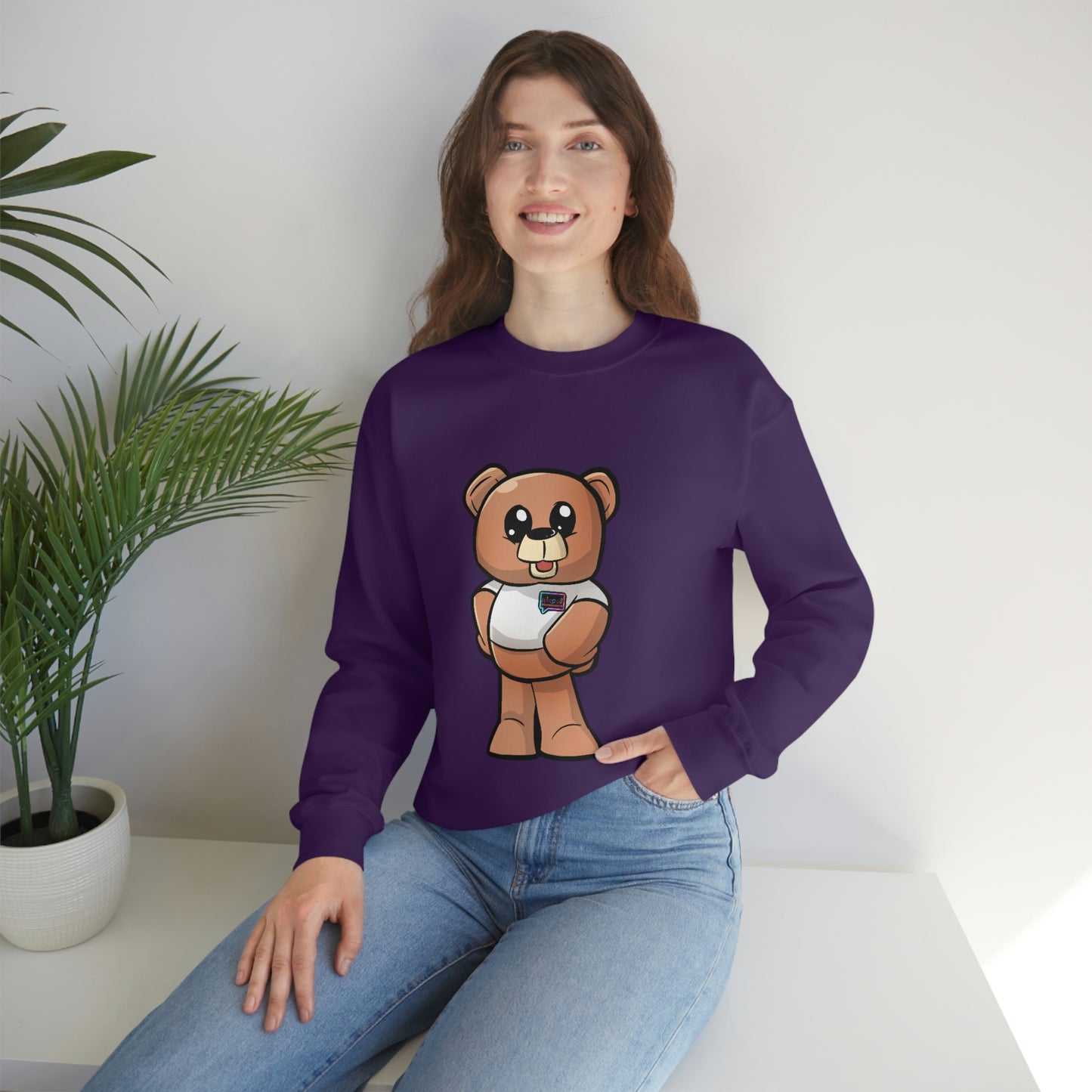 Women's "Wordy Bear"  Heavy Blend™ Crewneck Sweatshirt