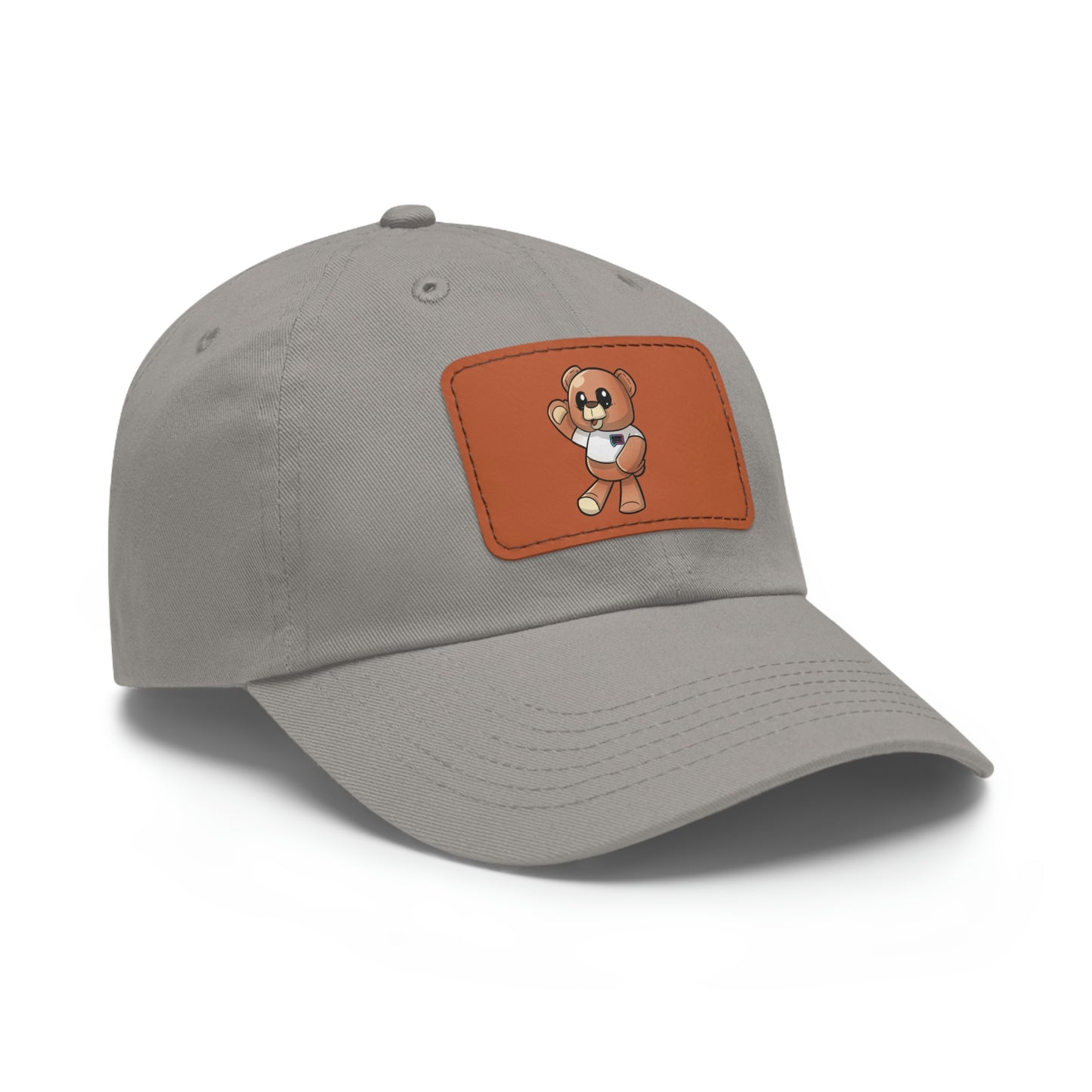 "Wordy Bear" Dad Hat with Leather Patch