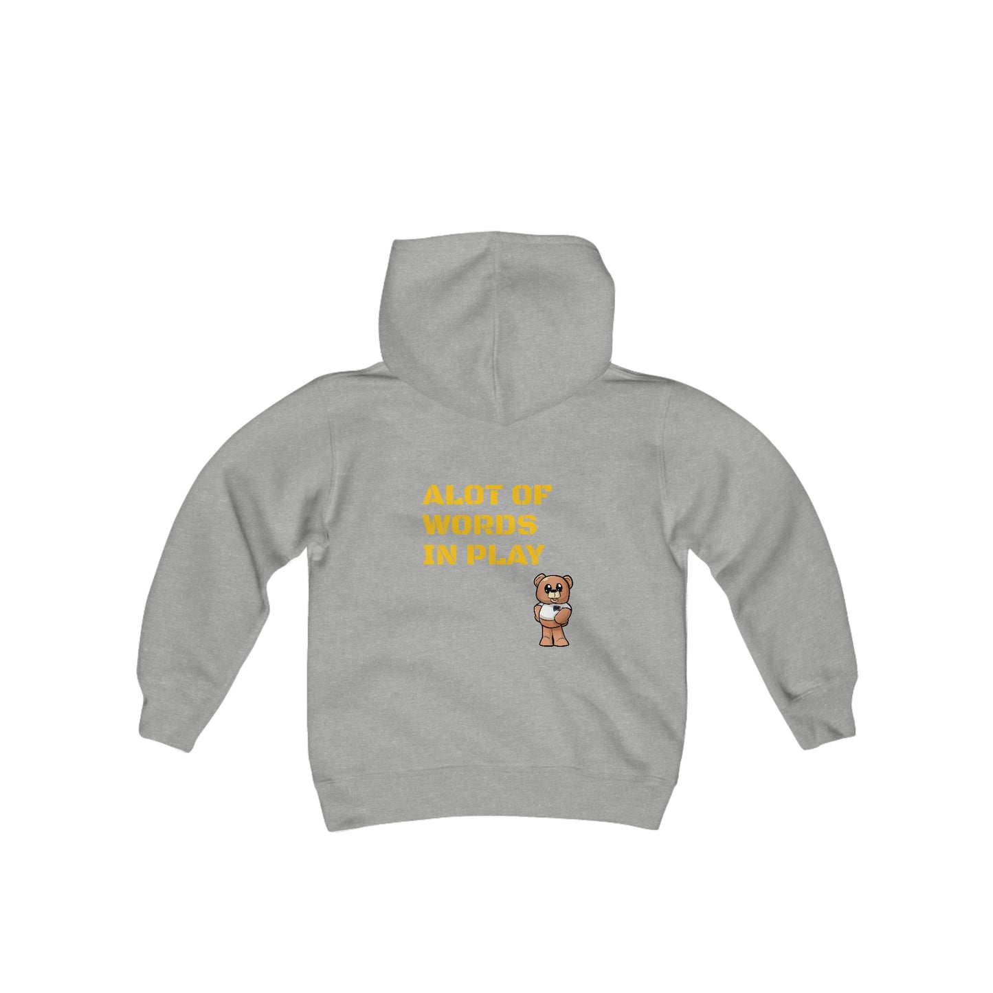 Youth Wordy Bear Slogan" Hooded Sweatshirt