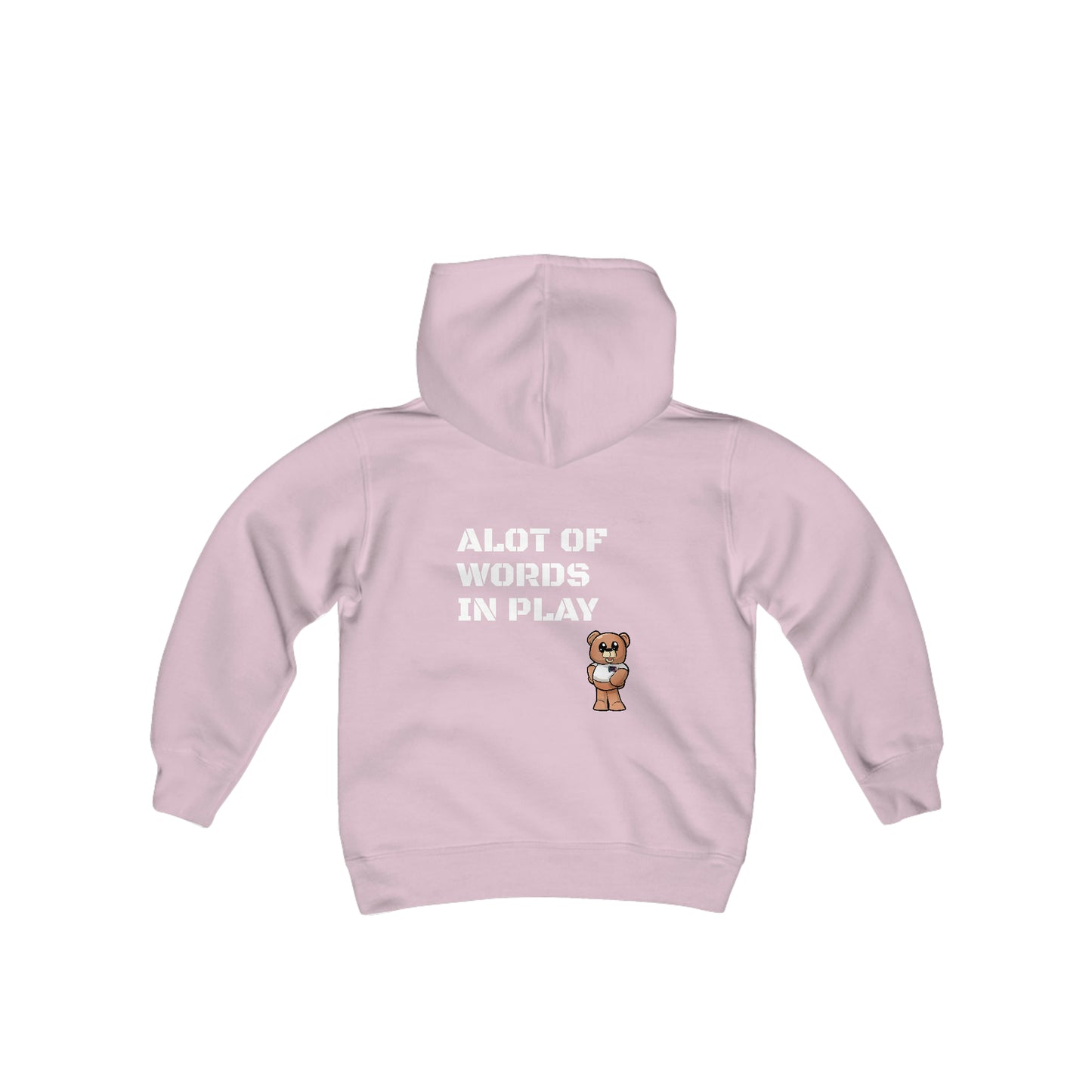 Youth Wordy Bear Slogan" Hooded Sweatshirt