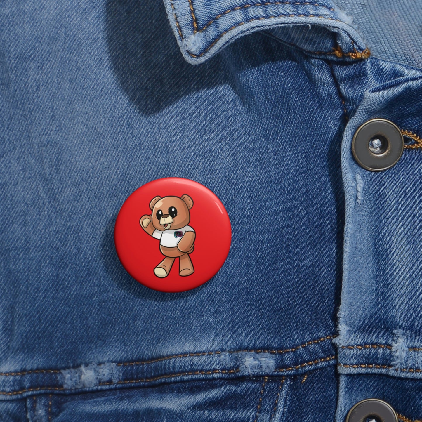 "Wordy Bear" Custom Pin Buttons