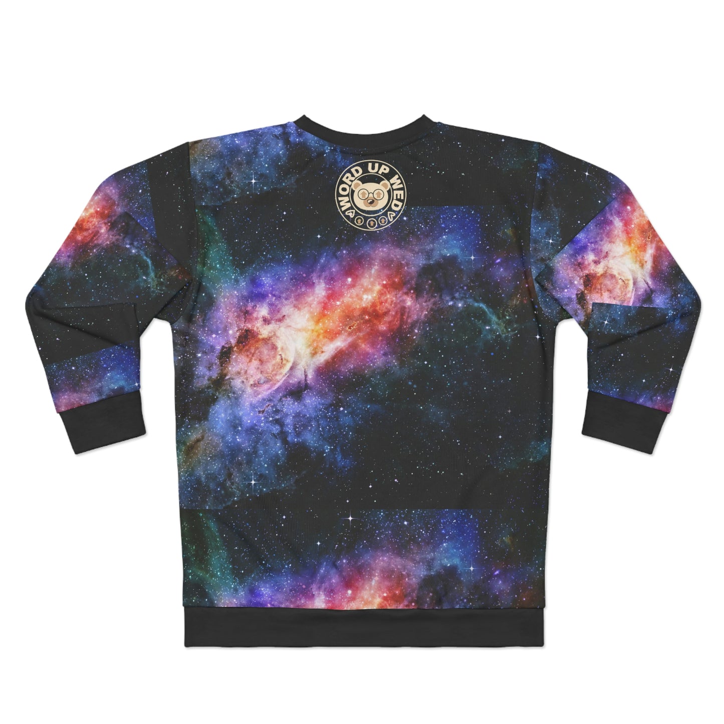 "Whimsical World of Words" Galactic AOP Unisex Sweatshirt