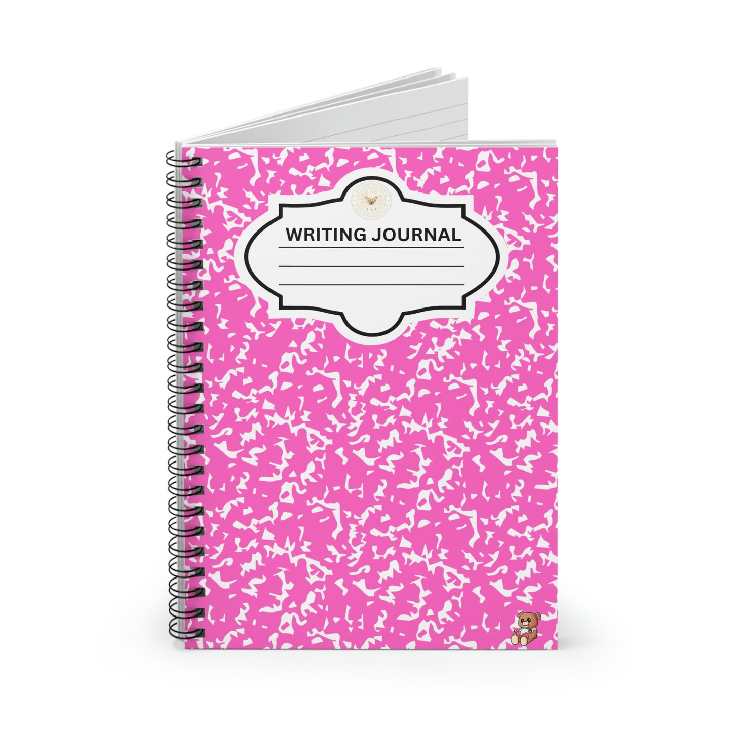 "Writing Journal" Pink Spiral Notebook - Ruled Line