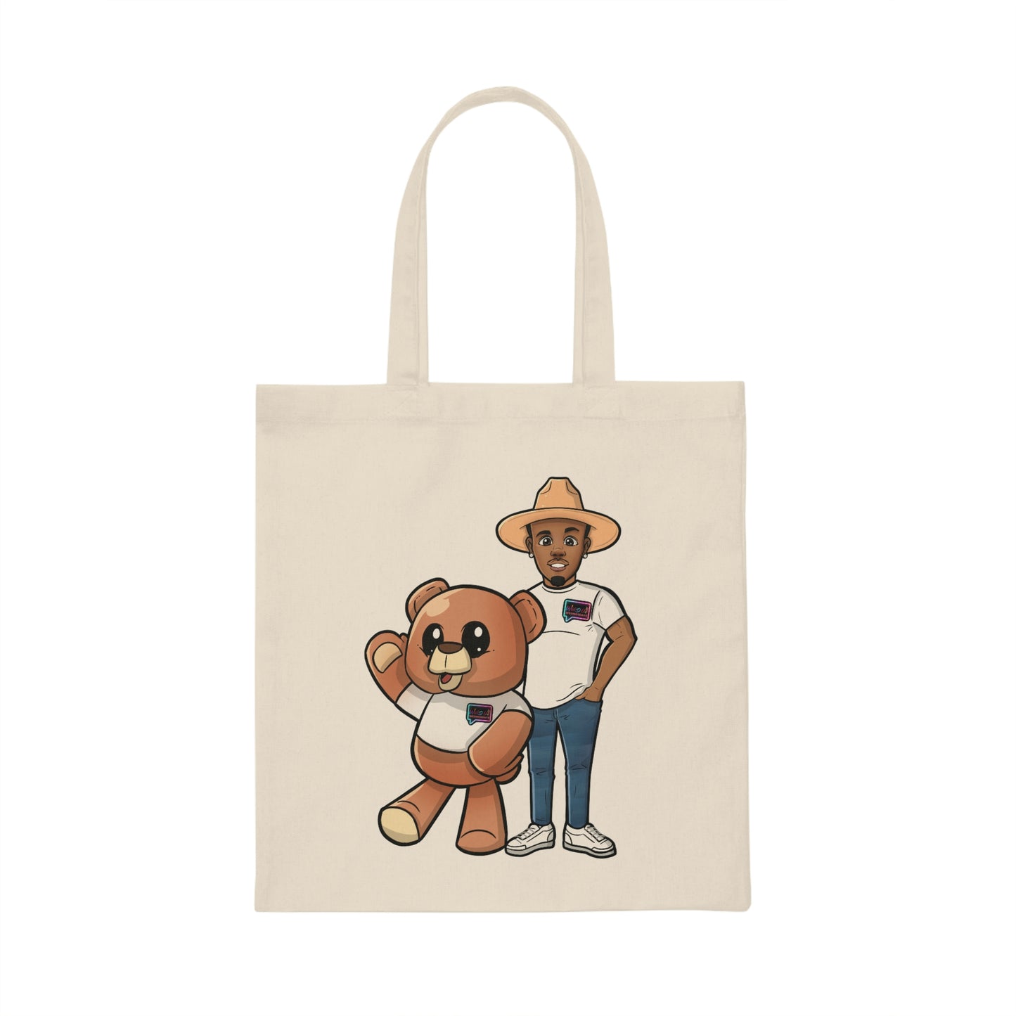 "Henry and Wordy Bear" Canvas Tote Bag