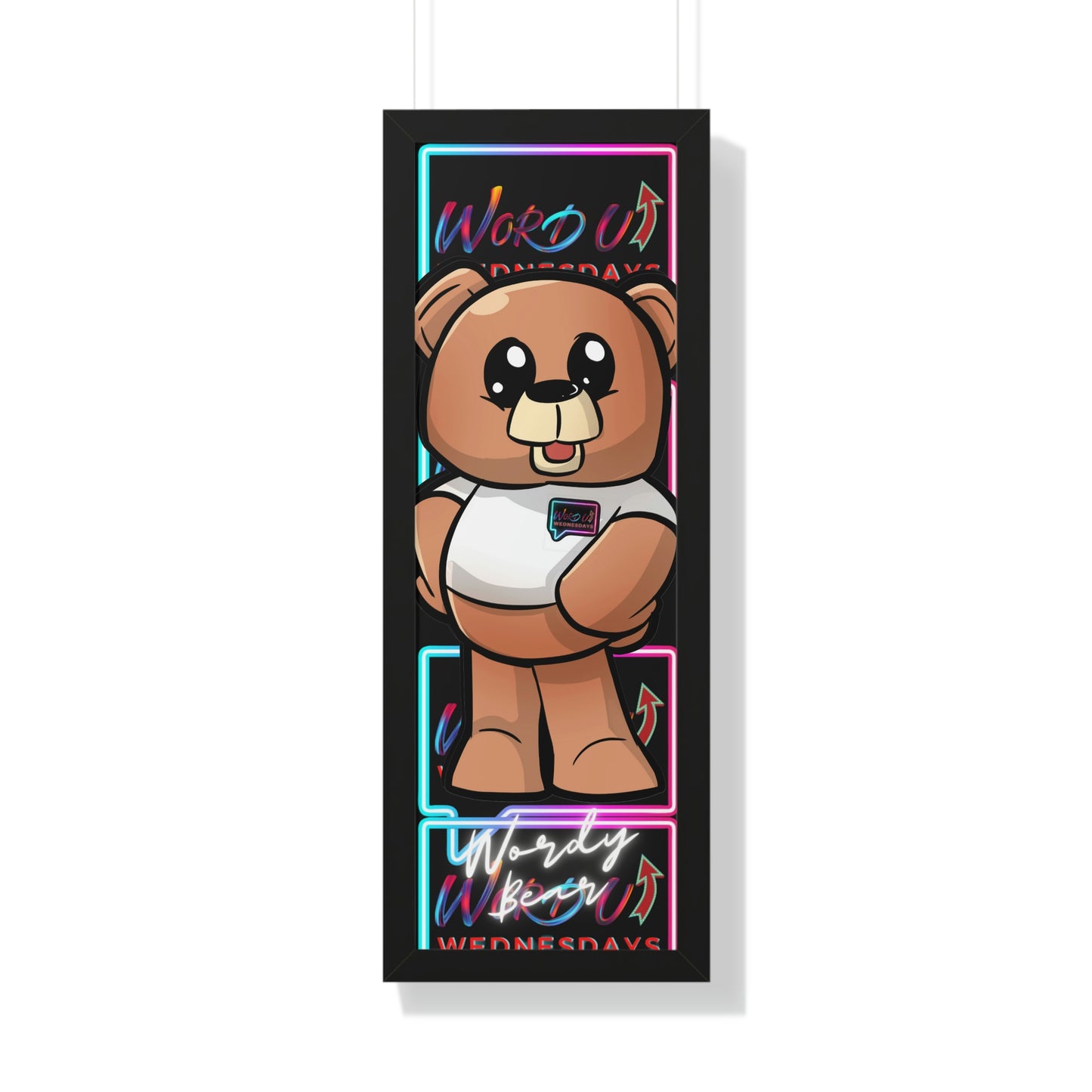 Framed " Wordy Bear" Collectors Poster