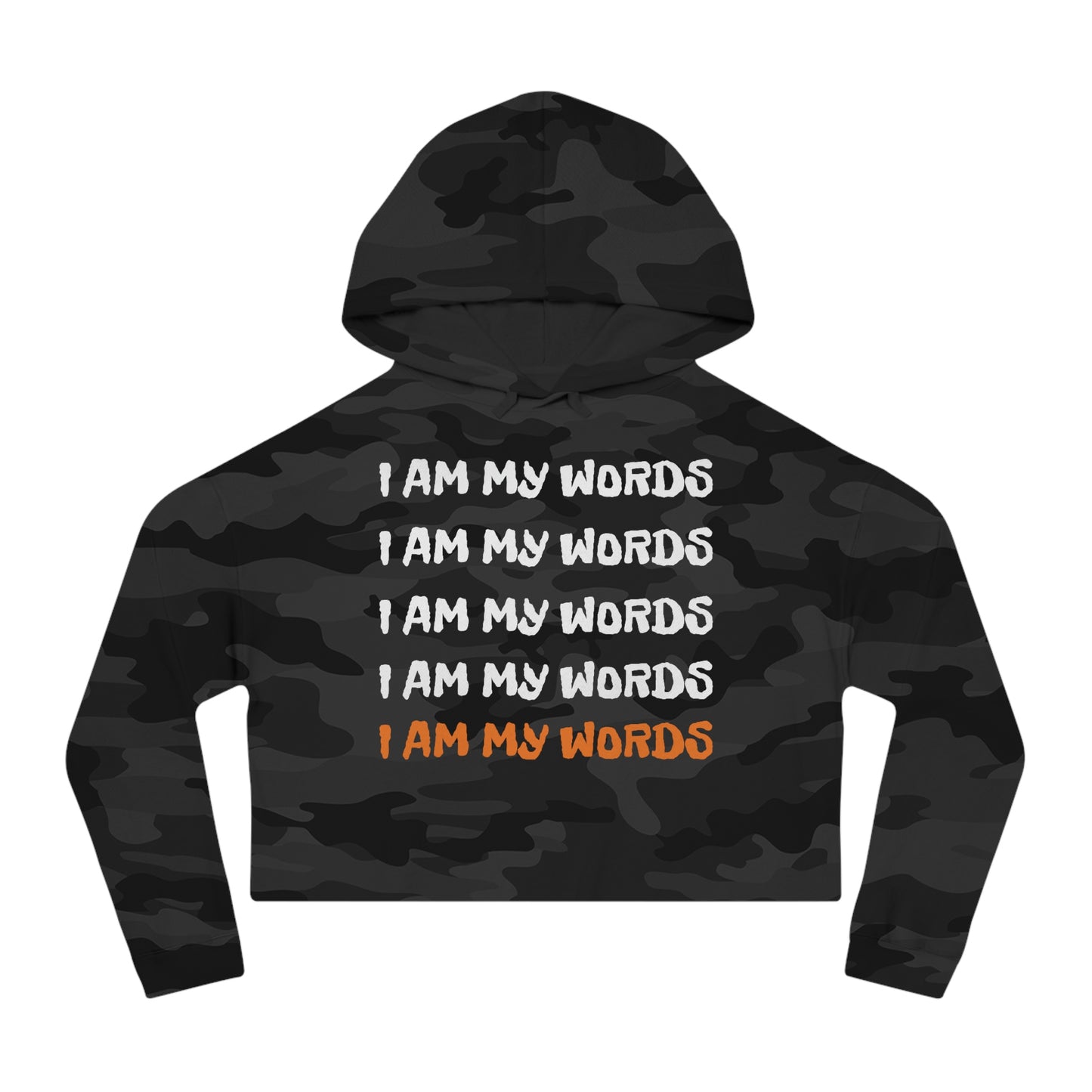 Women’s 'I AM MY WORDS" Cropped Hooded Sweatshirt