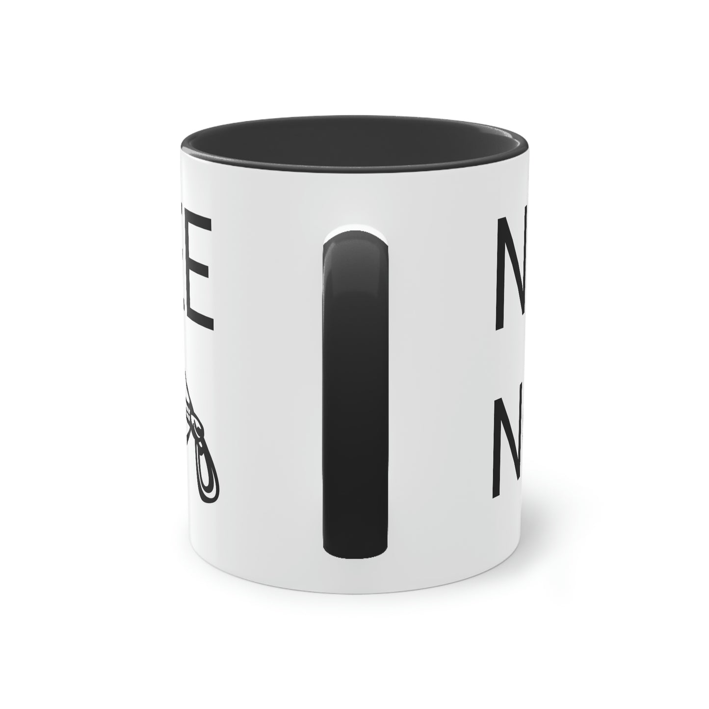 "No Coffee-No Talk" Two-Tone Coffee Mug, 11oz