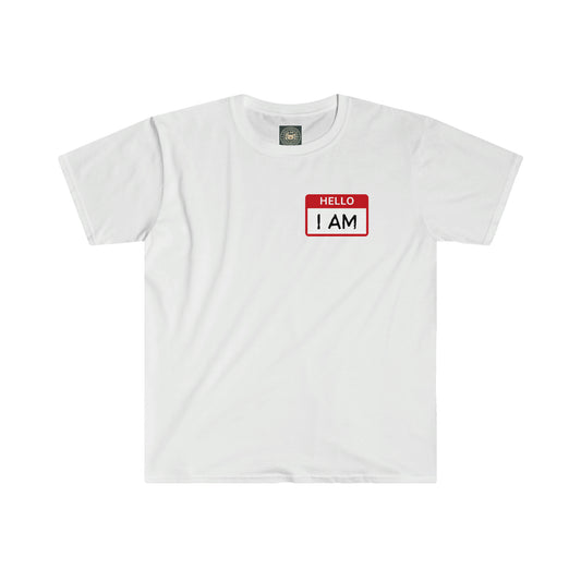 Unisex "Hello I AM" Name Tag Tee