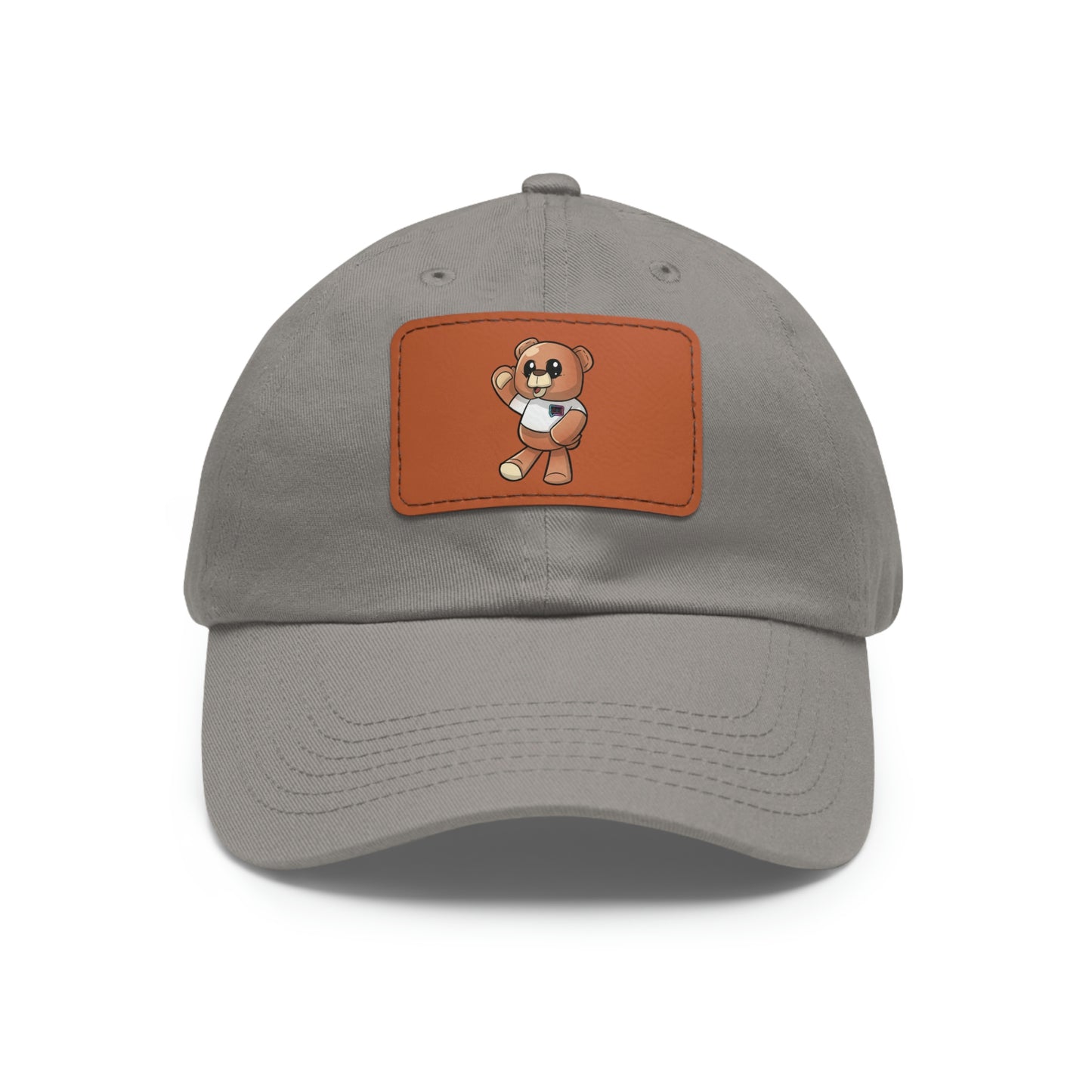 "Wordy Bear" Dad Hat with Leather Patch