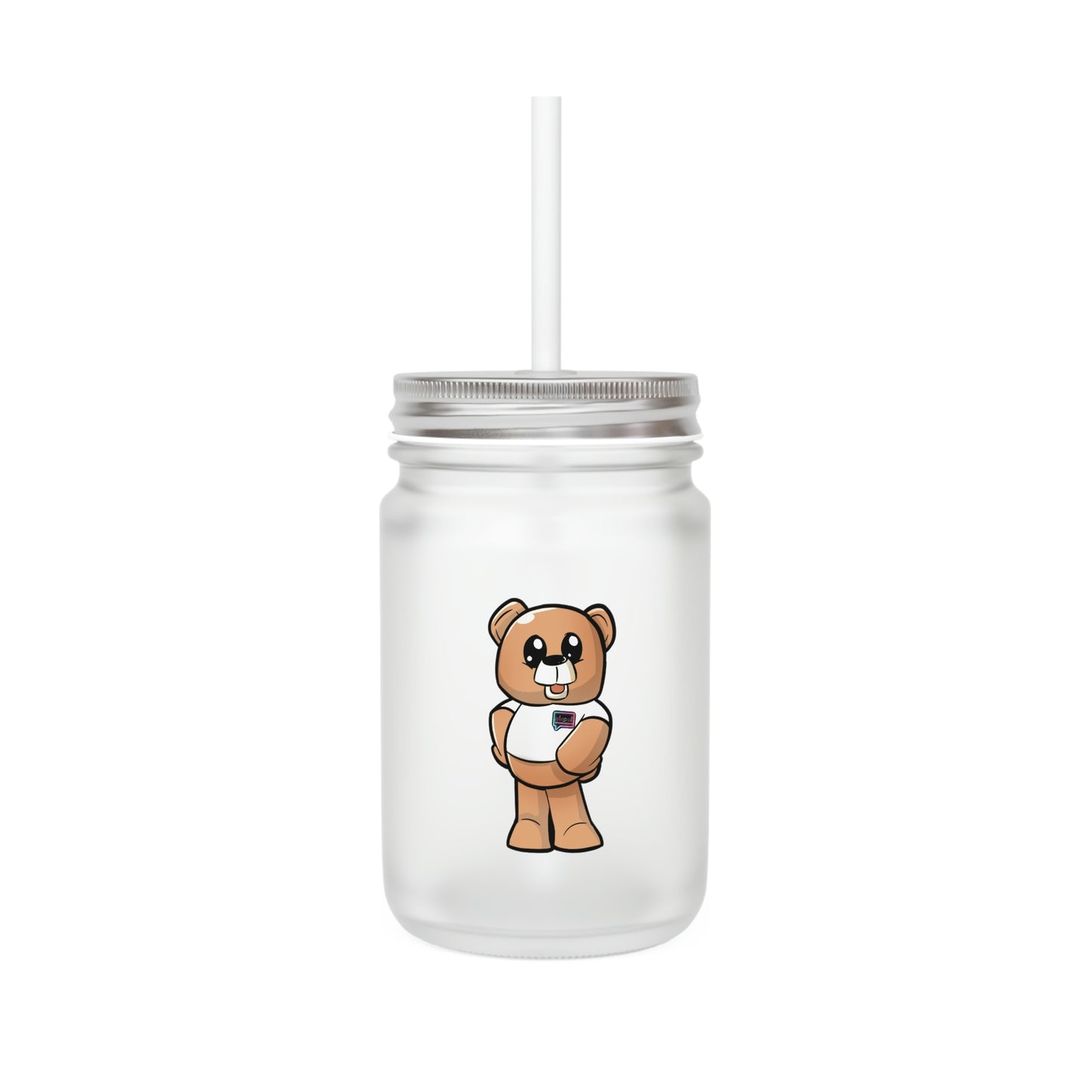 "Wordy Bear" Mason Jar