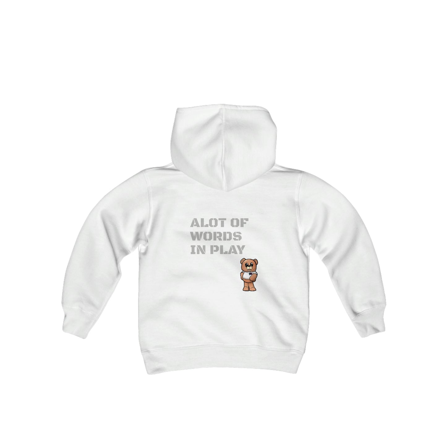 Youth Wordy Bear Slogan" Hooded Sweatshirt